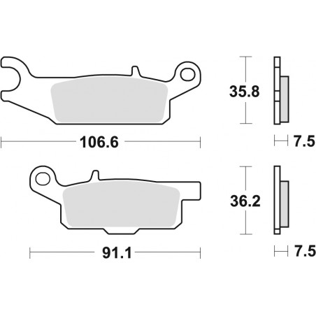 TRW LUCAS KLOCKI HAMULCOWE KH443 SINTER OFFROAD YAMAHA RAPTOR YFM 250 08-20, GRIZZLY YFM 550 09-20, GRIZZLY YFM 700 07-20, PRAWY