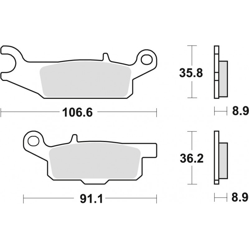 TRW LUCAS KLOCKI HAMULCOWE KH446 SINTER OFFROAD YAMAHA YFM 550 GRIZZLY 09-, YFM 700 GRIZZLY 07-, TYŁ