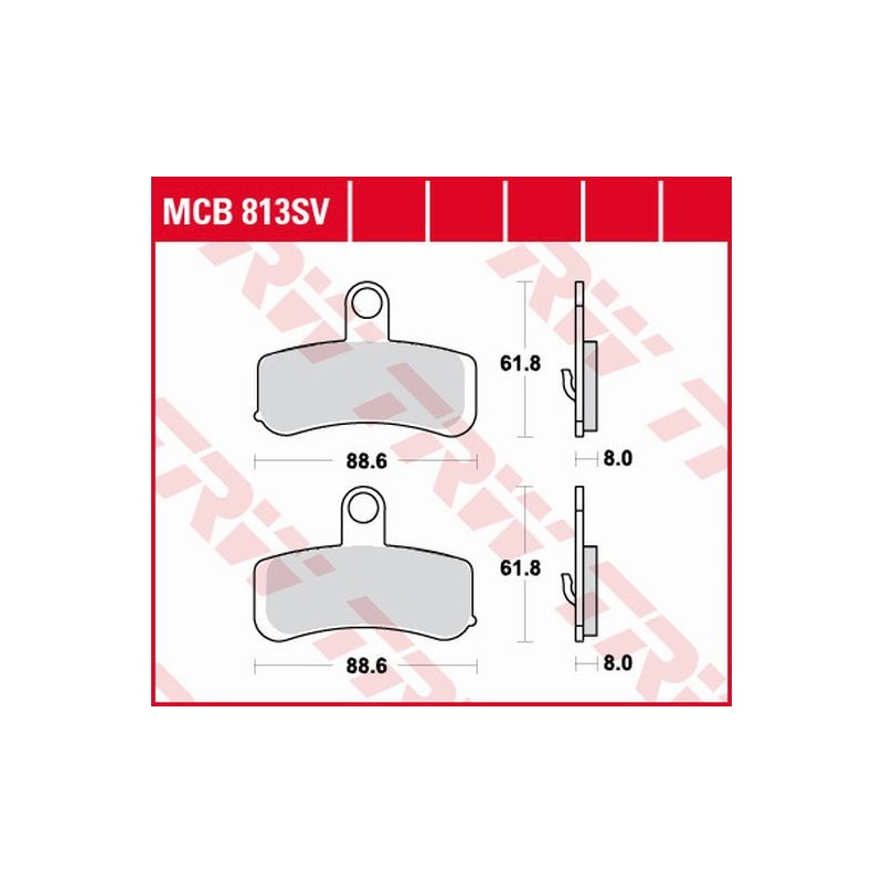 TRW LUCAS KLOCKI HAMULCOWE KH457 SINTER STREET HARLEY-DAVIDSON 1584 / 1690 / 1750 / 1800 08-17, PRZÓD