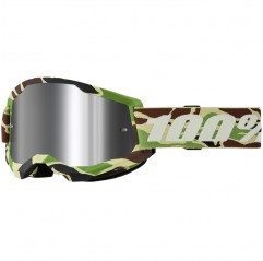 100 PROCENT (2023) GOGLE MODEL STRATA 2 WAR CAMO - MIRROR SILVER LENS KOLOR CAMOUFLAGE SZYBKA SREBRNE LUSTRO