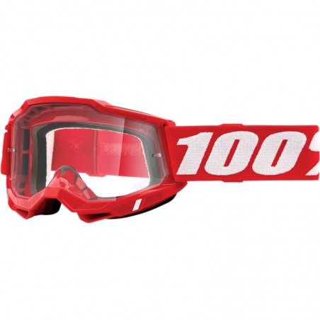 100 PROCENT (2023) FA20 ACCURI 2 GOGGLE RED - CLEAR LENS GOGLE ACCURI 2 KOLOR CZERWONY SZYBKA PRZEŹROCZYSTA