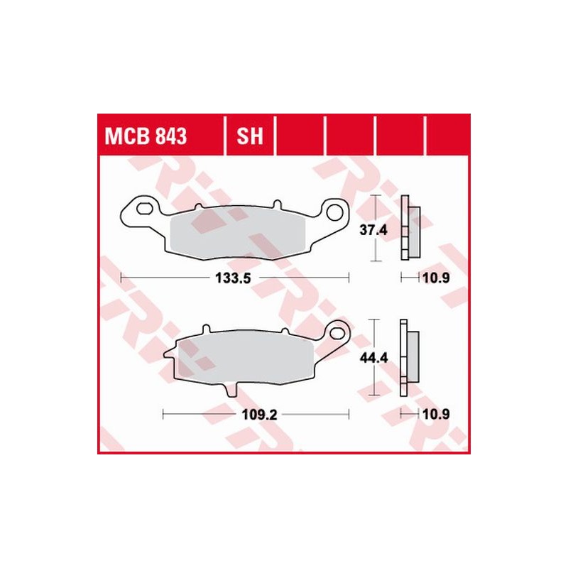 TRW LUCAS KLOCKI HAMULCOWE KH231/2 SINTER STREET KAWASAKI VN 900 06-17, VN 1500 98-03, VN 1600 03-08, VN 1700 09-17, VN 2000 04-