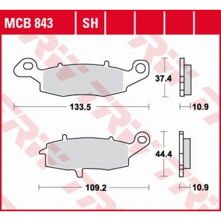 TRW LUCAS KLOCKI HAMULCOWE KH231/2 SINTER STREET KAWASAKI VN 900 06-17, VN 1500 98-03, VN 1600 03-08, VN 1700 09-17, VN 2000 04-