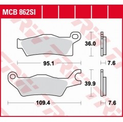 TRW LUCAS KLOCKI HAMULCOWE KH618 SPIEK METALICZNY SINTER OFFROAD CAN-AM OUTLANDER 800 / 1000 12-, RENEGADE 1000 12-, LEWY PRZÓD
