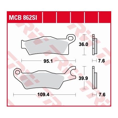 TRW LUCAS KLOCKI HAMULCOWE KH618 SPIEK METALICZNY SINTER OFFROAD CAN-AM OUTLANDER 800 / 1000 12-, RENEGADE 1000 12-, LEWY PRZÓD
