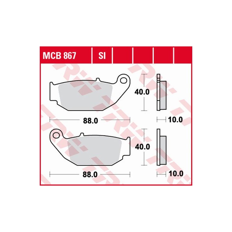 TRW LUCAS KLOCKI HAMULCOWE KH629 ORGANIC HONDA CB 125 R / 300 R 18-, CRF 250 L 13-17, SUZUKI GSX-R / S 18-, TYŁ