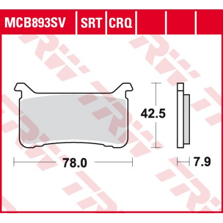 TRW LUCAS KLOCKI HAMULCOWE KH700 SINTER STREET HONDA CB 1000 R 18-19, CB 1100R 17-19, CBR 1000 R FIREBLADE 17-19, VFR 800 17-19,