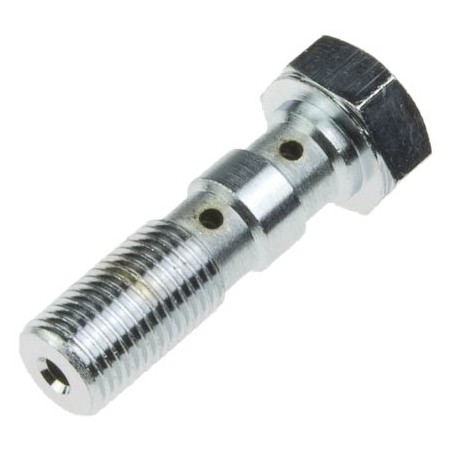 TRW LUCAS ŚRUBA HYDRAULICZNA DO PRZEWODÓW HAMULCOWYCH M10X1,00 PODWÓJNA KOLOR STALOWY (CHROM) (PROMOCJA)