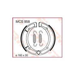 TRW LUCAS SZCZĘKI HAMULCOWE YAMAHA YFM 350 / 400 / 600 TYŁ (160X30MM) (Y516)