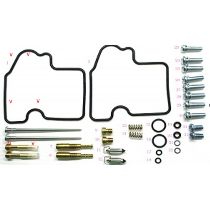 BEARING WORX 2023/04 ZESTAW NAPRAWCZY GAŹNIKA KAWASAKI KVF 750 BRUTE FORCE '05-'07 (26-1217)