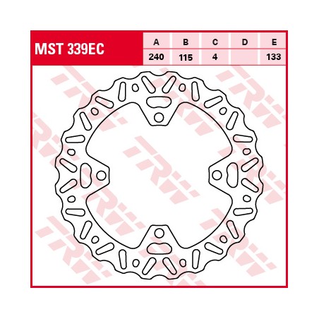 TRW LUCAS TARCZA HAMULCOWA TYŁ KAWASAKI KX 125 / 250 03-08, KXF 250 03-14, KX 450 06-14