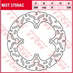 TRW LUCAS TARCZA HAMULCOWA TYŁ KAWASAKI Z 750 11-14, Z 800 / E VERSION 13-16, Z 1000 / SX 07-17