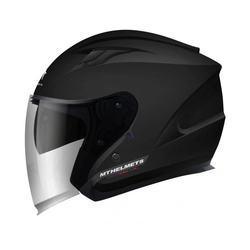 MT KASK (2021) OTWARTY JET Z BLENDĄ AVENUE SOLID GLOSS BLACK KOLOR CZARNY POŁYSK ROZMIAR XS