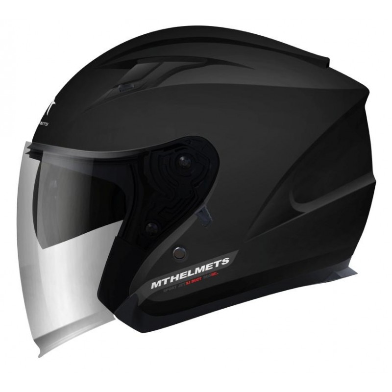 MT KASK (2021) OTWARTY JET Z BLENDĄ AVENUE SOLID GLOSS BLACK KOLOR CZARNY POŁYSK ROZMIAR S