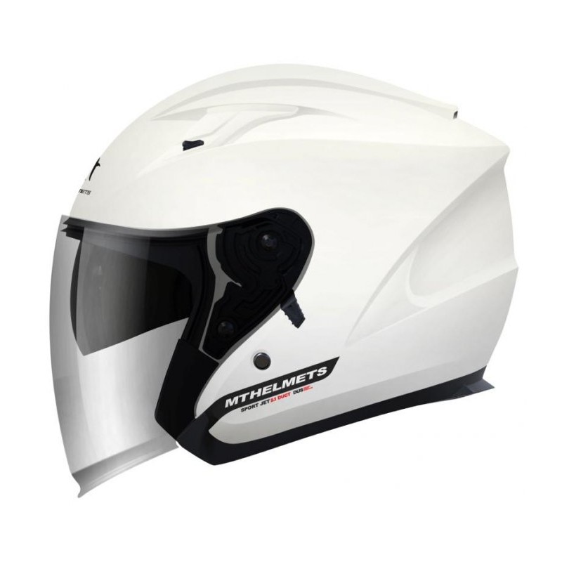 MT KASK (2021) OTWARTY JET Z BLENDĄ AVENUE SOLID GLOSS PEARL WHITE KOLOR BIAŁY POŁYSK ROZMIAR XS