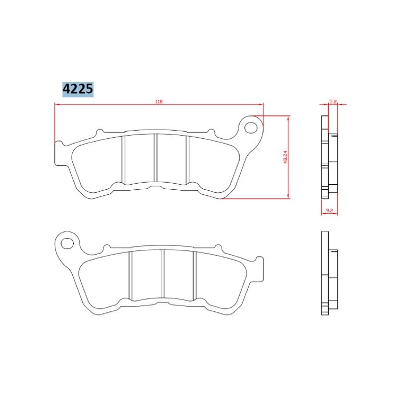 BRENTA KLOCKI HAMULCOWE KH640 SPIEK METALICZNY (ZŁOTE) HARLEY-DAVIDSON XL883/XL1200 '14-, PRZÓD (FT 4225)