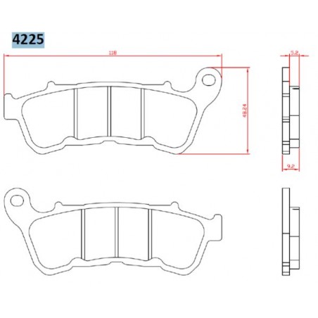 BRENTA KLOCKI HAMULCOWE KH640 SPIEK METALICZNY (ZŁOTE) HARLEY-DAVIDSON XL883/XL1200 '14-, PRZÓD (FT 4225)