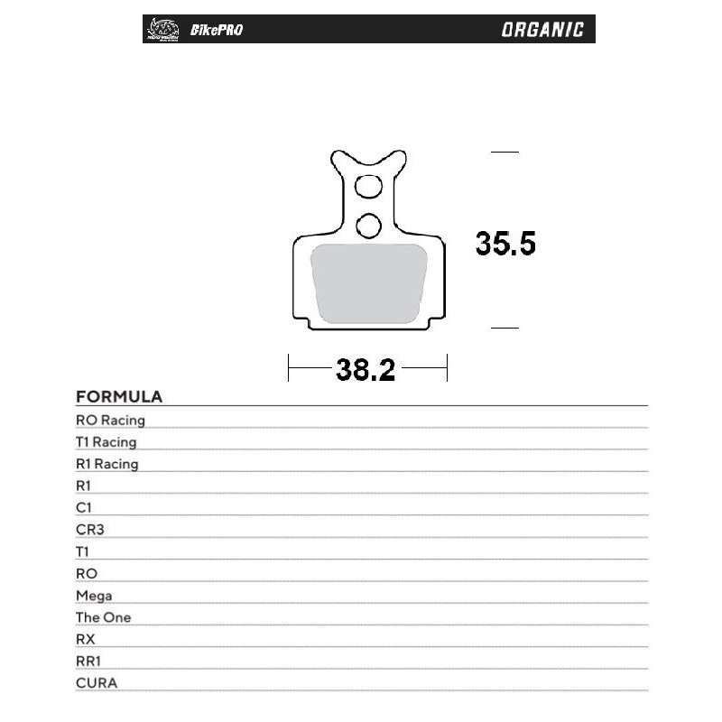 MOTO-MASTER BIKE PRO KLOCKI HAMULCOWE ROWEROWE ORGANICZNE PASUJE DO FORMULA CURA, RO RACING, T1 RACING, R1 RACING, R1, C1, CR3, 