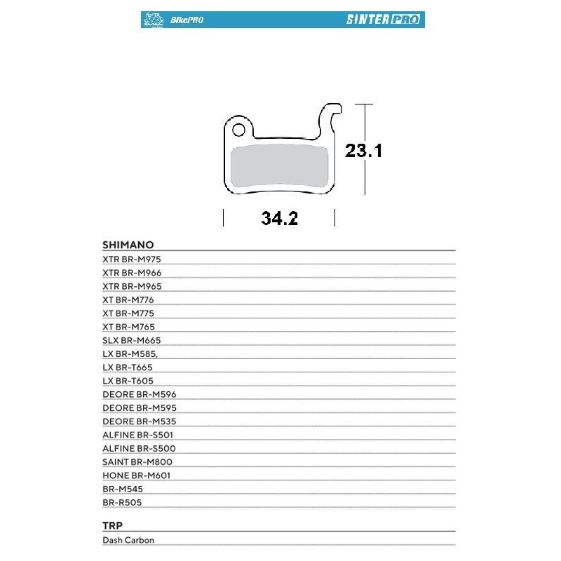 MOTO-MASTER BIKE PRO KLOCKI HAMULCOWE ROWEROWE SINTER PRO METALICZNE PASUJE DO SHIMANO XTR BR-M975, BR-M966, BR-M965, XT BR-M776