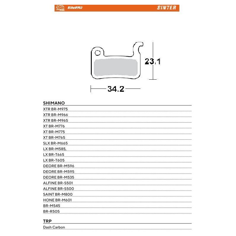 MOTO-MASTER BIKE PRO KLOCKI HAMULCOWE ROWEROWE SINTER METALICZNE PASUJE DO SHIMANO XTR BR-M975, BR-M966, BR-M965, XT BR-M776, BR