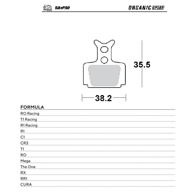 MOTO-MASTER BIKE PRO KLOCKI HAMULCOWE ROWEROWE ORGANICZNE SPORT PASUJE DO FORMULA CURA, RO RACING, T1 RACING, R1 RACING, R1, C1,