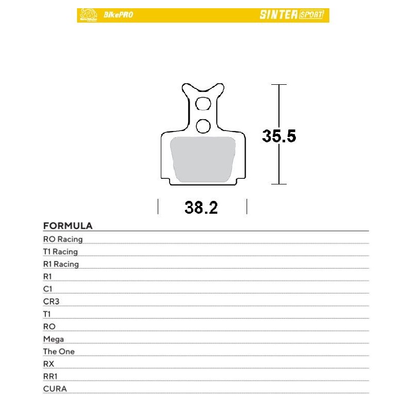 MOTO-MASTER BIKE PRO KLOCKI HAMULCOWE ROWEROWE SINTER SPORT METALICZNE PASUJE DO FORMULA CURA, RO RACING, T1 RACING, R1 RACING, 