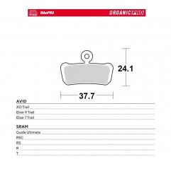 MOTO-MASTER BIKE PRO KLOCKI HAMULCOWE ROWEROWE ORGANICZNE PRO PASUJE DO AVID XO TRAIL, ELIXIR 9 TRAIL, ELEXIR 7 TRAIL, SRAM QUID