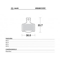 MOTO-MASTER BIKE PRO KLOCKI HAMULCOWE ROWEROWE ORGANICZNE SPORT PASUJE DO MAGURA MT 2, MT 4, MT 6, MT 8, CAMPAGNOLO ROAD DISC