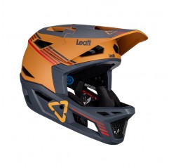 LEATT (2023) KASK ROWEROWY MTB GRAVITY 4.0 V23 HELMET SUEDE KOLOR CZARNY/RDZAWY ROZMIAR M (57-58 cm)