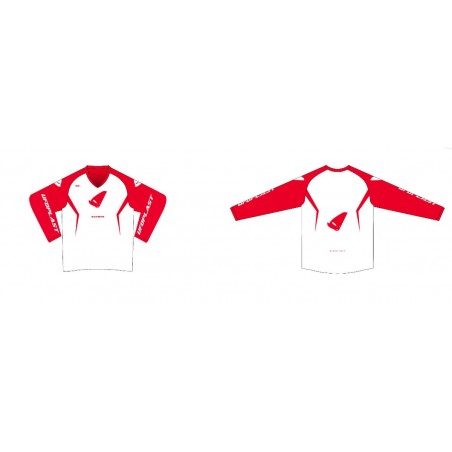 UFO 2023/07 KOSZULKA ROWEROWA MTB / E-BIKE BAMBERG JERSEY MADE IN ITALY (DŁUGI RĘKAW) KOLOR BIAŁY/CZERWONY ROZMIAR M - KOLEKCJA 