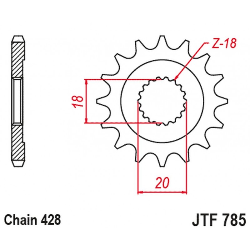 JT ZĘBATKA PRZEDNIA 426 13 BENELLI 125 LEONCIO '22-'23, KEEWAY 125 STRIKE '13-'14, RKF 125 '11-'23, TX 125 '11-'20 (42613JT) (ŁA