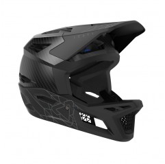 LEATT (NOWOŚĆ 2024) KASK ROWEROWY MTB GRAVITY 6.0 CARBON V23 HELMET STEALTH KOLOR CZARNY ROZMIAR L (59-60 cm)