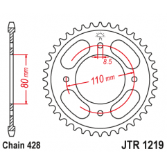 JT ZĘBATKA TYLNA 4597 42 HONDA CBF 125 '21-'23 (459741JT) (ŁAŃC. 428) - ZAMÓWIĆ