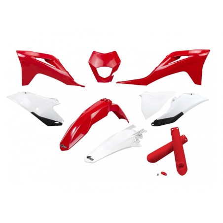 UFO 2024/01 KOMPLET PLASTIKÓW Z OSŁONAMI TELESKOPÓW (AMORTYZATORÓW) GAS GAS EC / EC-F 250 / 300 / 350 '21-'23 KOLOR OEM CZERWONY