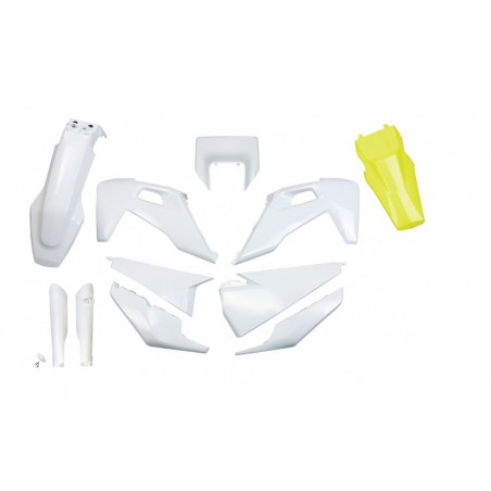 UFO 2024/01 KOMPLET PLASTIKÓW Z OSŁONAMI TELESKOPÓW (AMORTYZATORÓW) HUSQVARNA TX / TE 125 / 150 / 250 / 300 '20-'22, FE 250 / 35