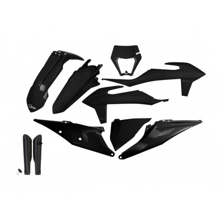 UFO 2024/01 KOMPLET PLASTIKÓW Z OSŁONAMI TELESKOPÓW (AMORTYZATORÓW) KTM EXC 125 '20-'21, EXC 250 / 300 '20-'23, EXC-F 250 / 350 