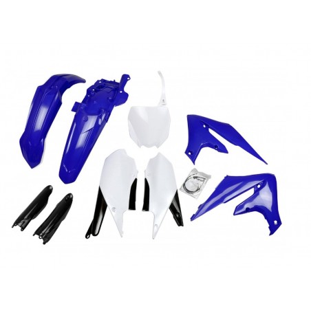 UFO 2024/01 KOMPLET PLASTIKÓW Z OSŁONAMI TELESKOPÓW (AMORTYZATORÓW) YAMAHA YZF 250 '19-'23, YZF 450 '18-'22 KOLOR OEM NIEBIESKI 