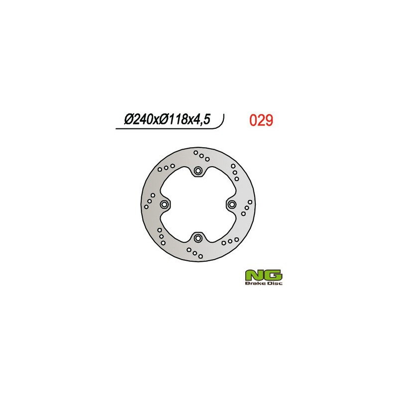 NG TARCZA HAMULCOWA TYŁ SUZUKI DR 650 SE '96-'10 XF 650 FREEWIN 97-02 (240X118X4,5) (4X10,5MM)