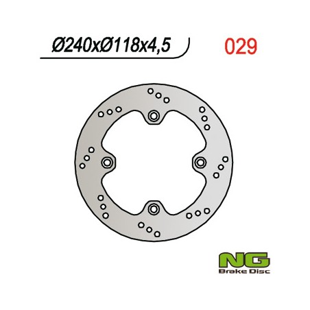 NG TARCZA HAMULCOWA TYŁ SUZUKI DR 650 SE '96-'10 XF 650 FREEWIN 97-02 (240X118X4,5) (4X10,5MM)