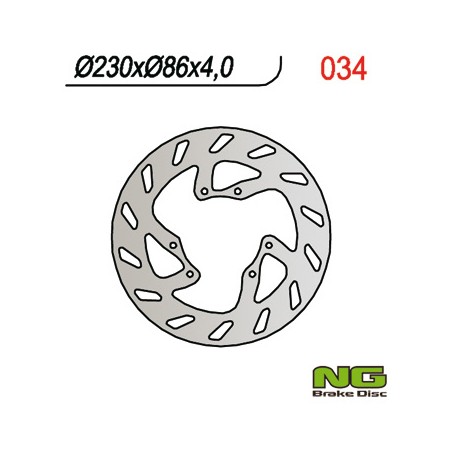 NG TARCZA HAMULCOWA PRZÓD YAMAHA YZ 125 '86-'87, YZ 250 '86-'88 (230X86X4)