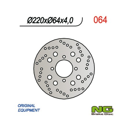 NG TARCZA HAMULCOWA TYŁ SUZUKI AN 125/150 BURGMAN '02-'05 (220X64X4) (4X10,5MM)
