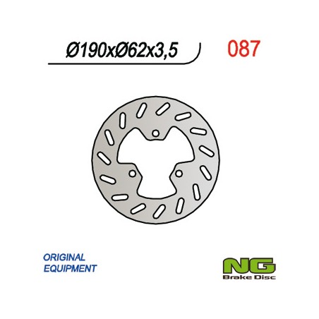 NG TARCZA HAMULCOWA PRZÓD DERBI 50 (SKUTERY) (190x62x3,5)