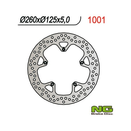 NG TARCZA HAMULCOWA PRZÓD PIAGGIO 125/250/400/500 (260x125x5)