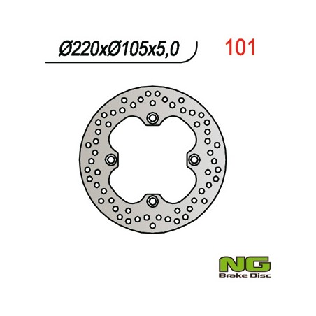 NG TARCZA HAMULCOWA TYŁ HONDA CBR 600F '91-'06, CBR 1000RR '04-'14, CB 600 HORNET, CBR 900, VTR 1000 (220X105X5)