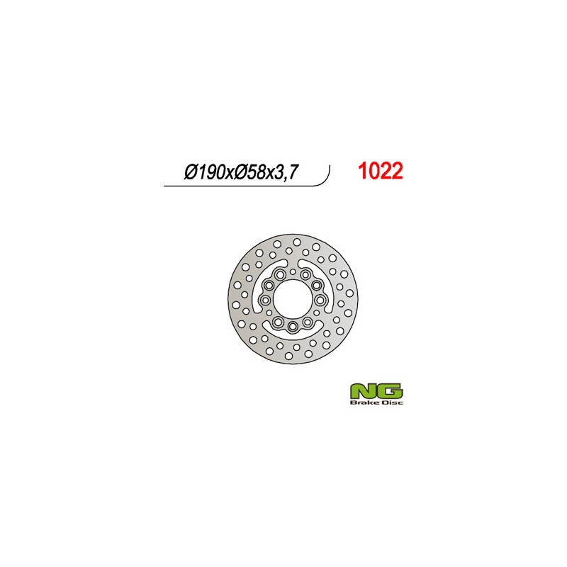 NG TARCZA HAMULCOWA TYŁ APRILIA 50 SKUTER,CPI,BETA,GENERIC,GILERA,PEUGEOT,PGO,SYM,YAMAHA (190x58x3,7)