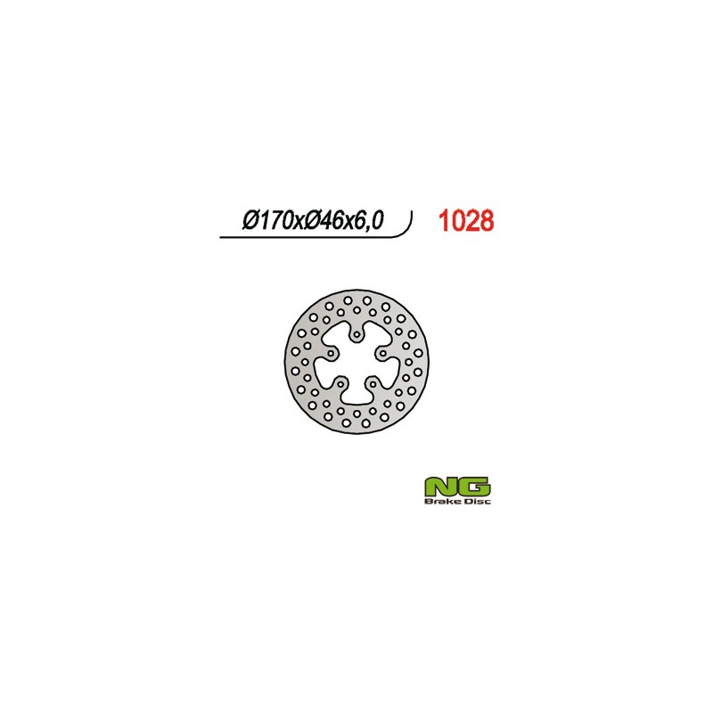 NG TARCZA HAMULCOWA TYŁ HONDA TRX 420 0-11, TRX650/680 03-19 (170X46X6)