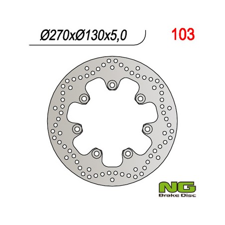 NG TARCZA HAMULCOWA PRZÓD KAWASAKI EN 500 '90-'93 (270X130X5) (7X10,5MM)