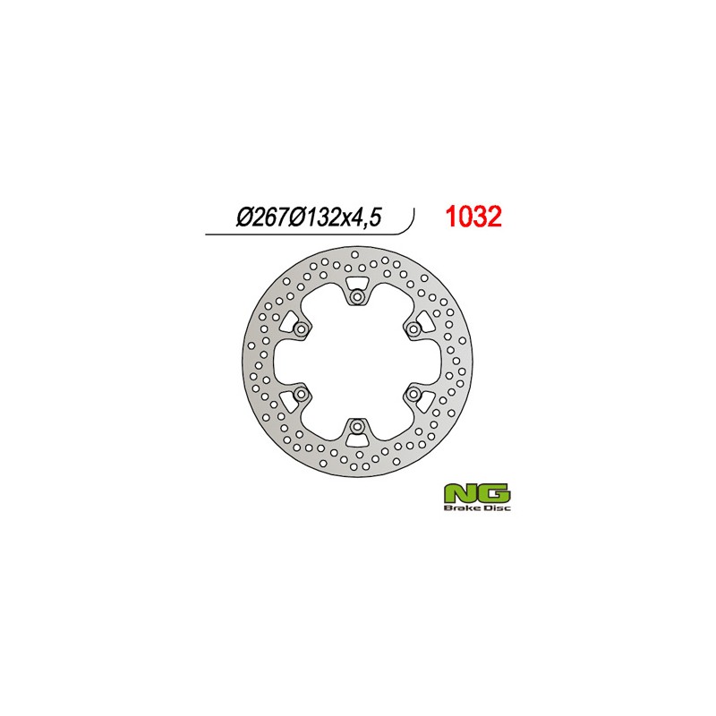 NG TARCZA HAMULCOWA TYŁ YAMAHA T-MAX 500 '01-'13 (267X132X4,5) (6X8,5MM)