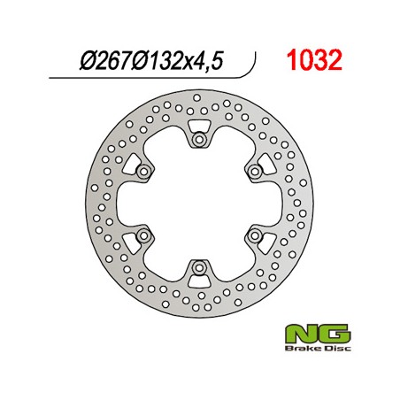 NG TARCZA HAMULCOWA TYŁ YAMAHA T-MAX 500 '01-'13 (267X132X4,5) (6X8,5MM)