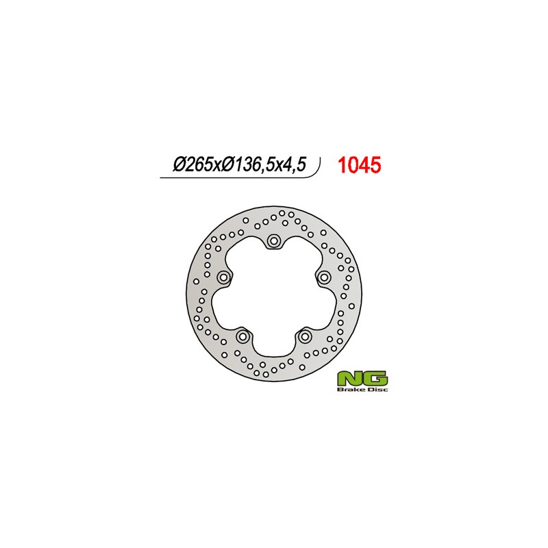 NG TARCZA HAMULCOWA TYŁ BMW F 650GS 800/ K1200/ R1200 (265X136X4,5) (5X10MM)